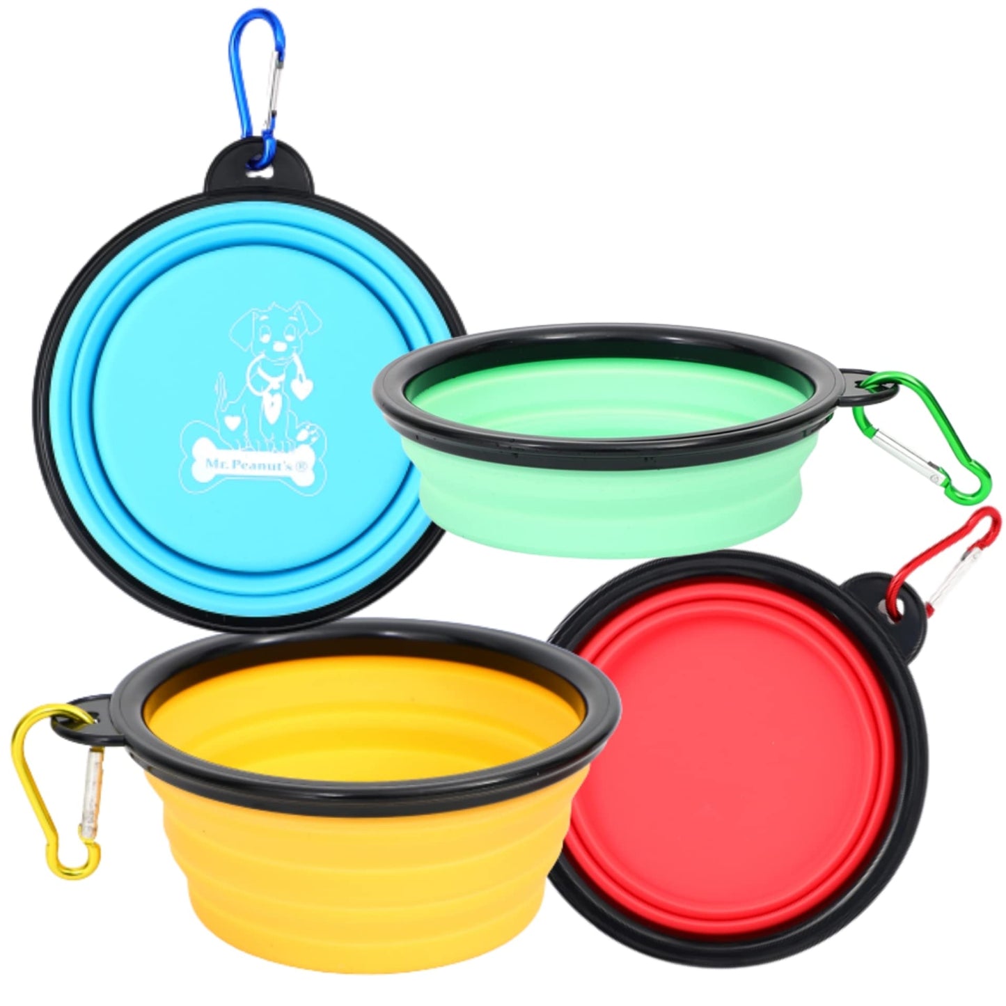 Collapsible Silicone Pet Bowls (Set of 4)