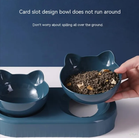 Anti-Tip Raised Cat Bowl Feeder