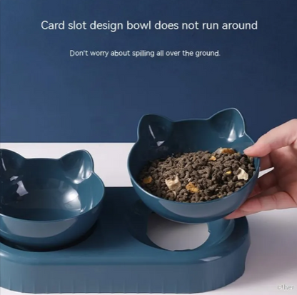 Anti-Tip Raised Cat Bowl Feeder